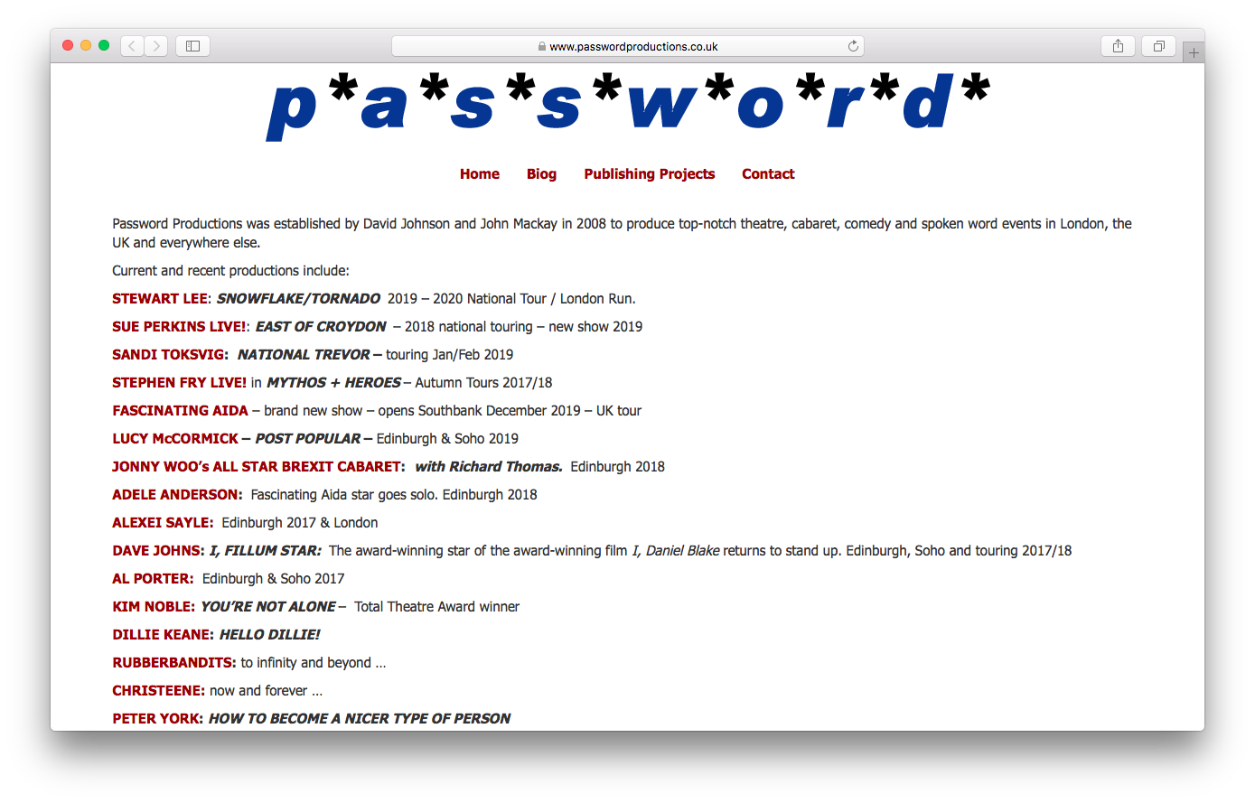 Websites - Password Productions