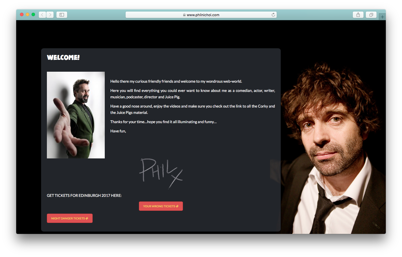 Websites - Phil Nichol